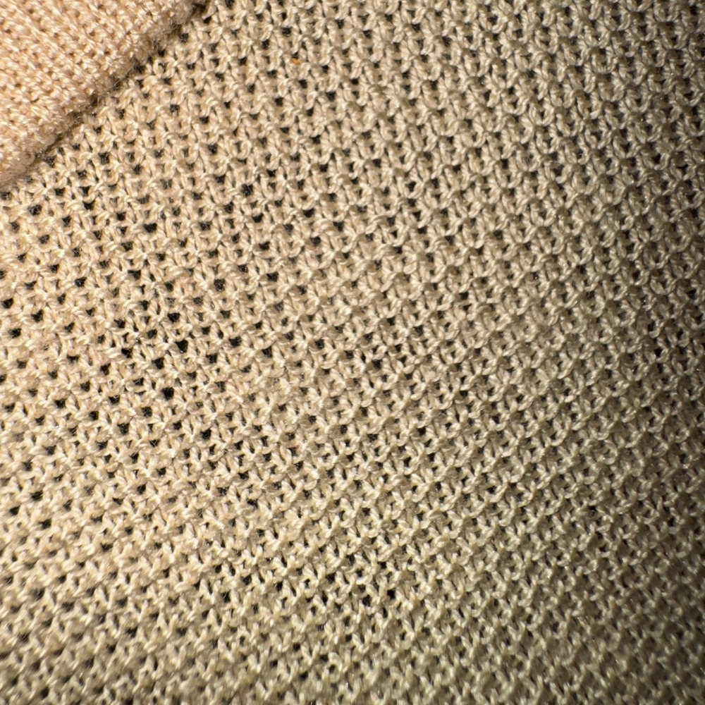 Northern Isles Premium Mens XL Tan Silk Cotton Blend V-Neck Sweater Beige Knit - Picture 5 of 14